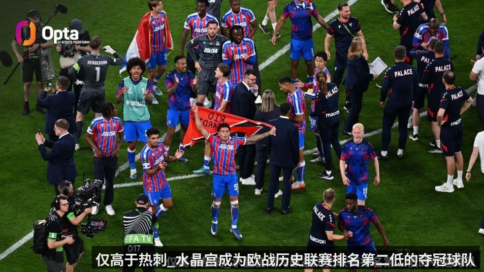 仅高于热刺_水晶宫成为欧战历史联赛排名第二低的夺冠球队